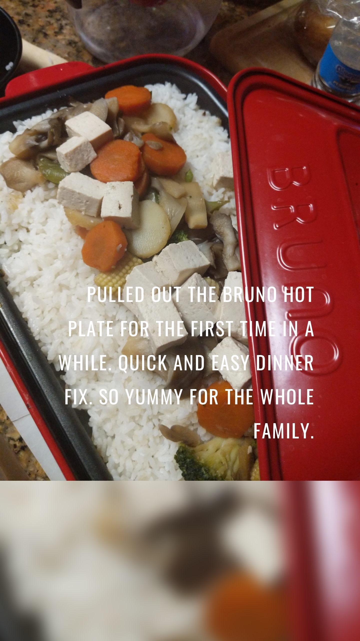 Pulled out the Bruno hot plate for the first time in a while. Quick and easy dinner fix. So yummy for the whole family.